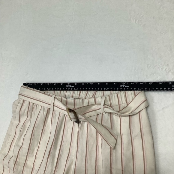 J. Jill Linen Stretch Jenna Crop Pants Striped Wide Leg Size Medium - Picture 5 of 10